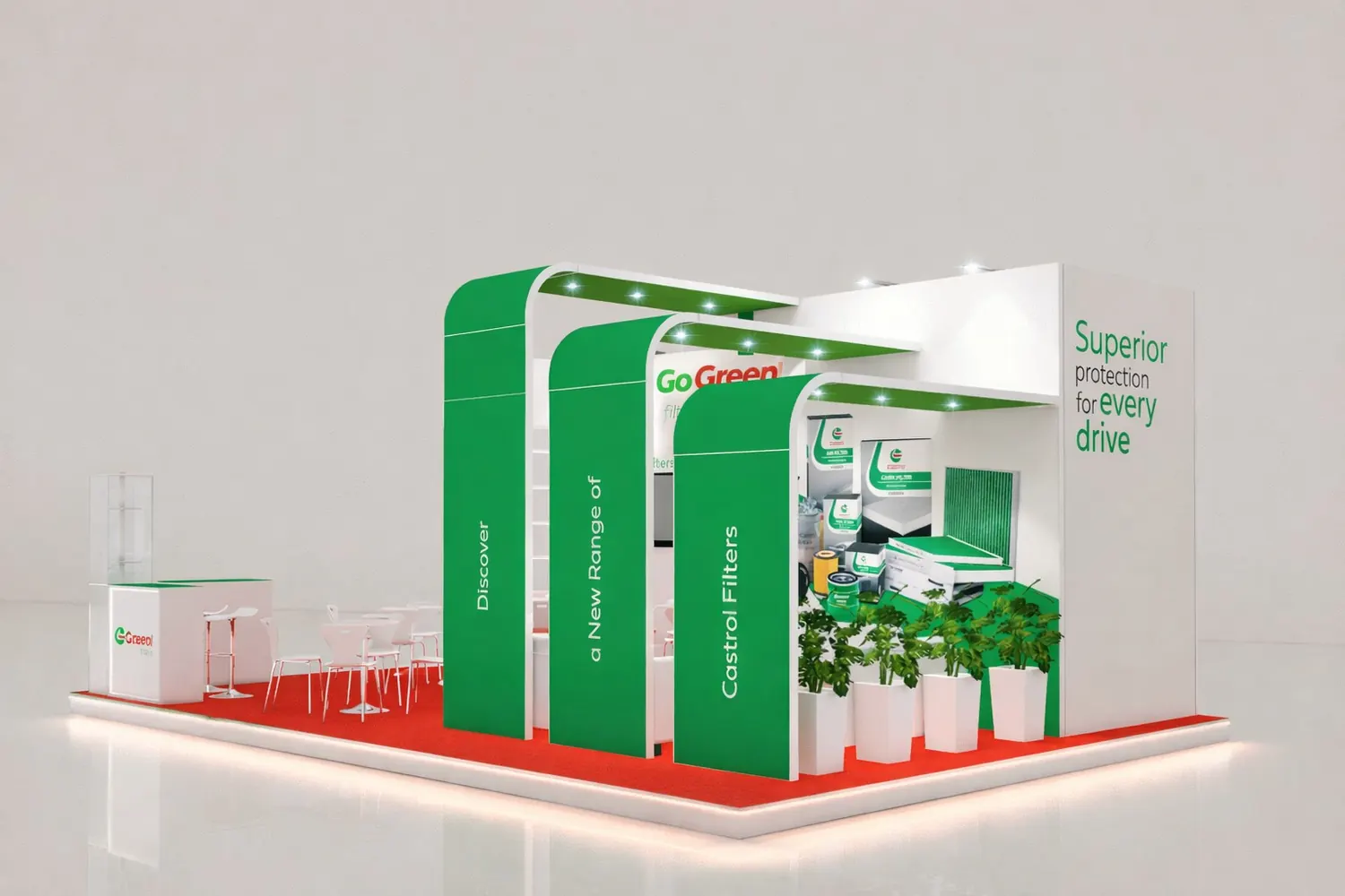 Zielone stoisko produktowe